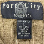 Port City Khaki's V-Neck Sweater Vest Mens L Tan Acrylic NWT Deadstock - take2supply