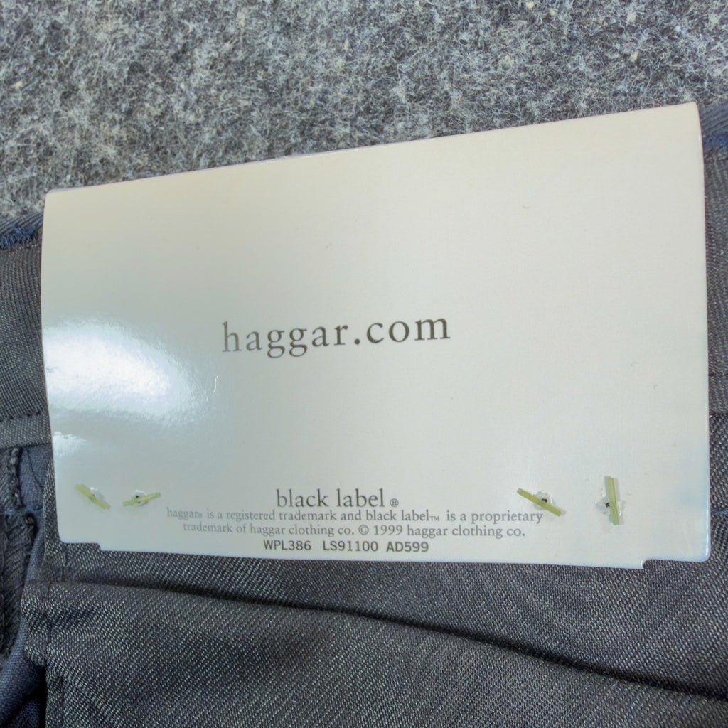 Haggar Pants Mens 33x30 Navy Blue Cotton Pleated Black Label Vintage Y2K NWT - take2supply