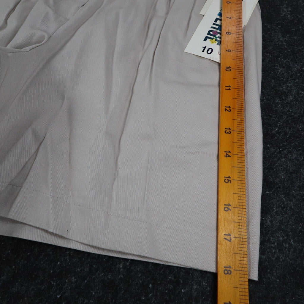 On The Verge Pleated Shorts Women 10 Vintage 90s Beige Cotton Made in USA NWT - take2supply