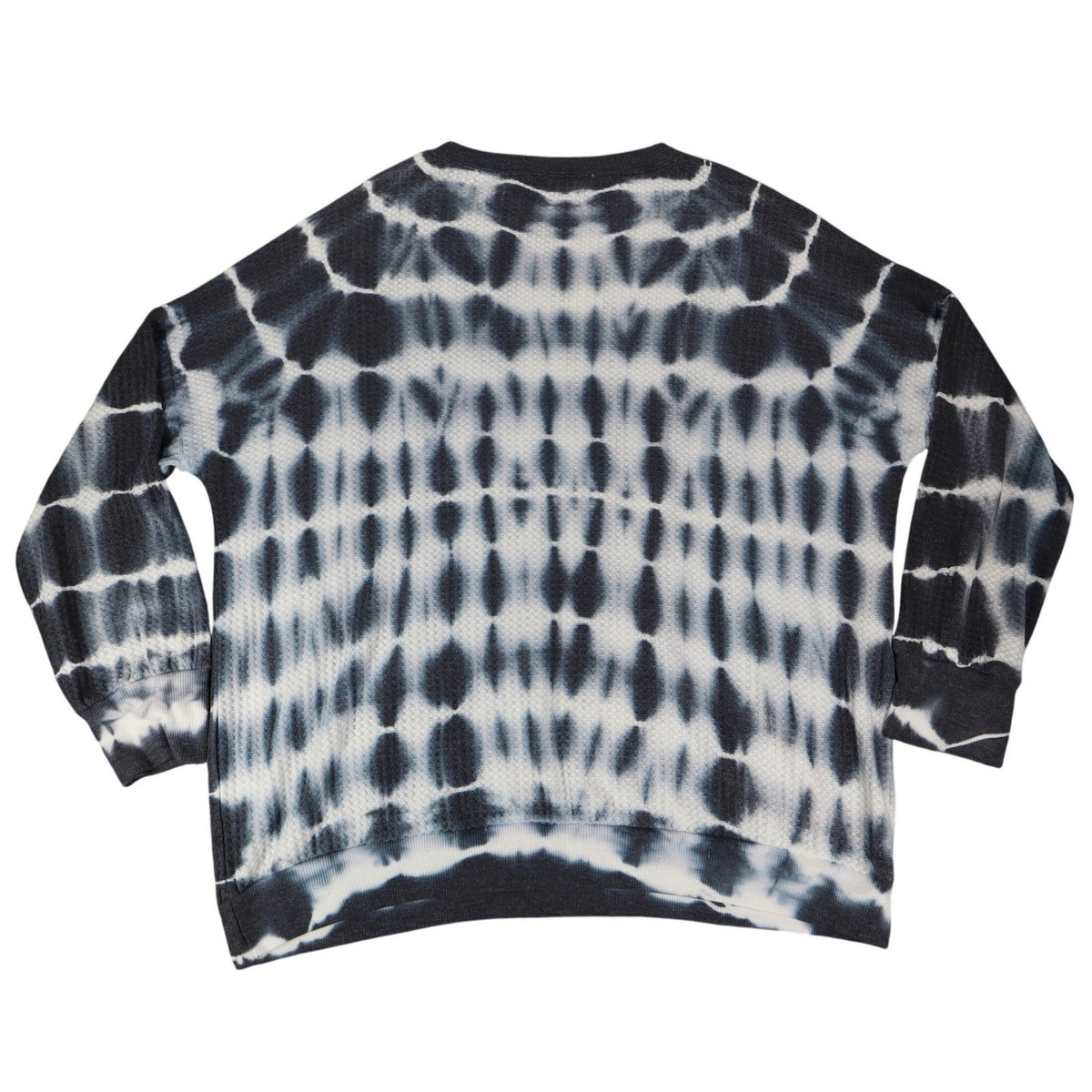She + Sky Waffle Knit Top Medium NWT Navy White Tie Dye Thermal Raglan SS2467 - take2supply