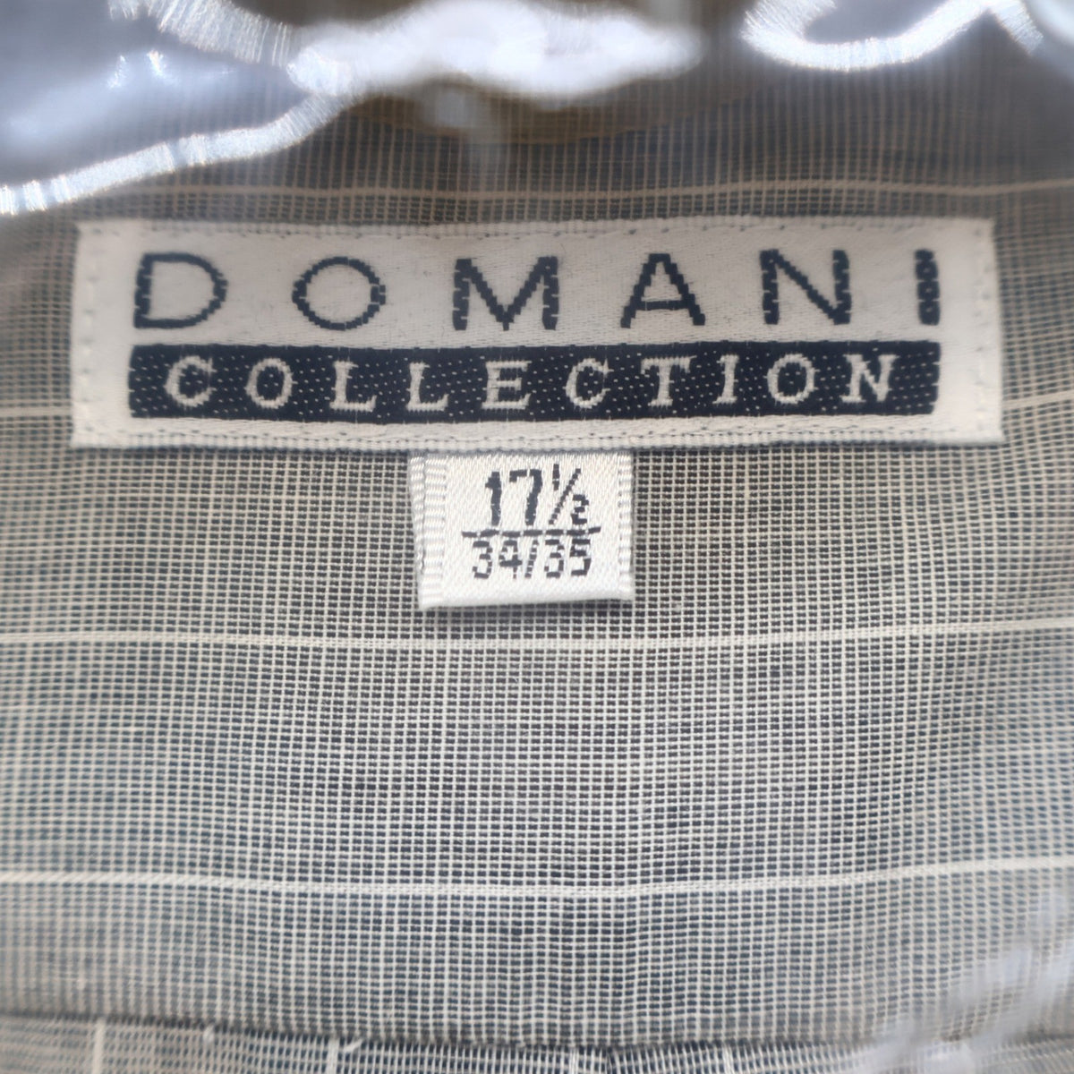 Domani Collection Dress Shirt 17.5 34/35 Gray White Collar French Cuffs New - take2supply