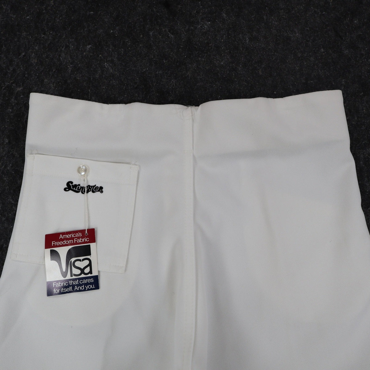 Swingster Athletic Shorts Mens L Vintage 70s White Polyester Visa Fabric USA - take2supply