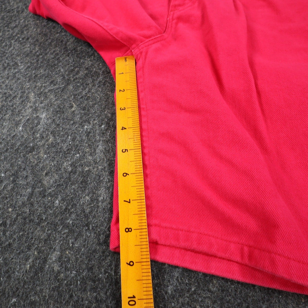 Lee Relaxed Fit Shorts Womens 8 Medium Vintage 90s Poppy Red Cotton Made in USA - take2supply