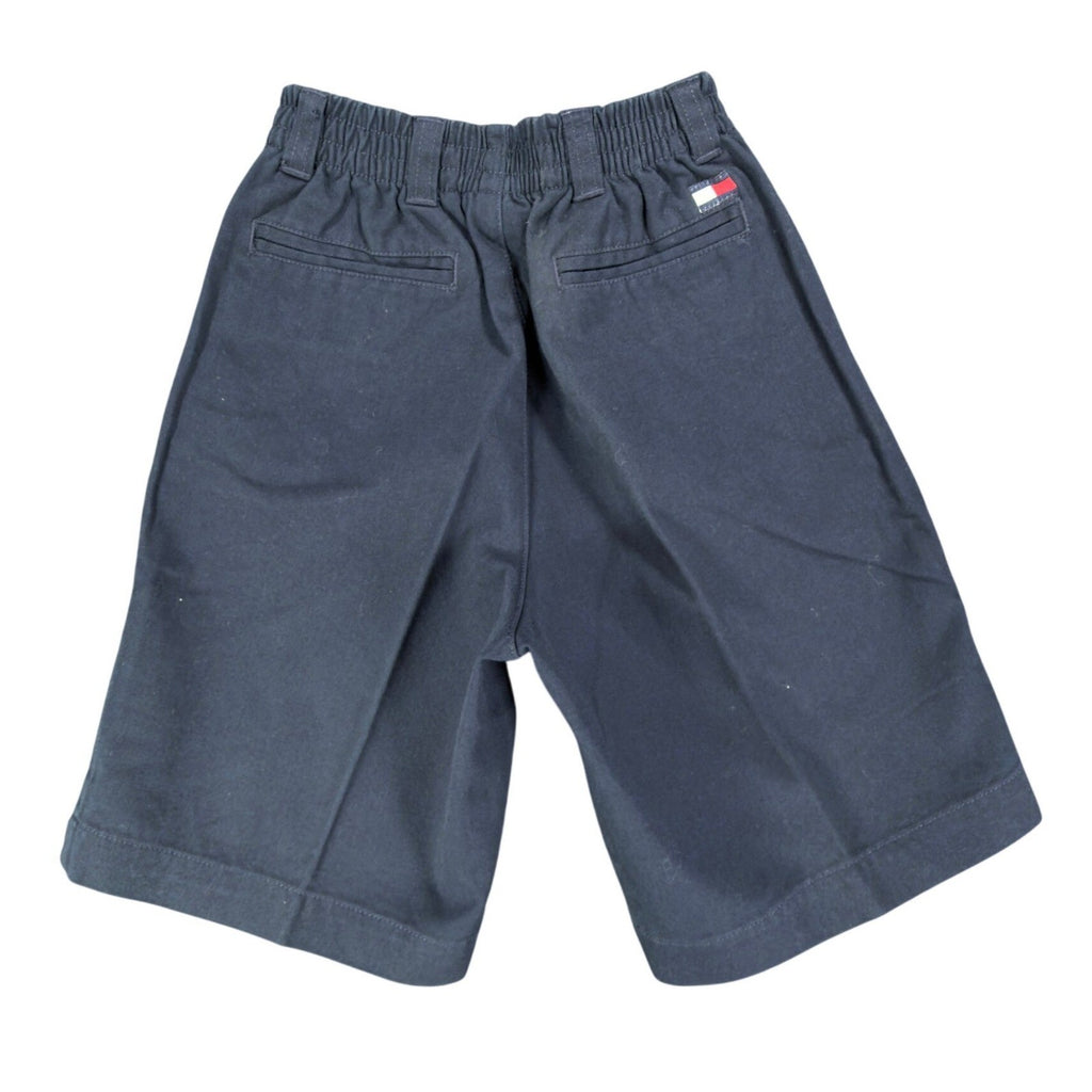 Tommy Hilfiger Y2K Pleated Chino Shorts Boys 5 Navy Blue Cotton NWT Deadstock - take2supply