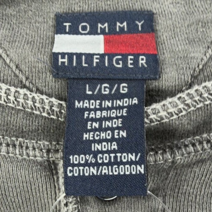 Tommy Hilfiger Y2K Henley Shirt Boy L Gray Cotton Long Sleeve NWT C467 - take2supply