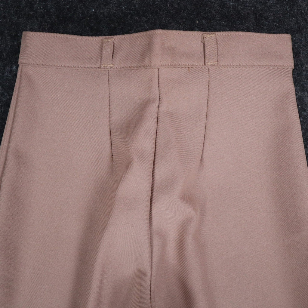 Vintage 70s High Rise Trousers Size 9-10 Deadstock Tan Beige Polyester USA C989 - take2supply