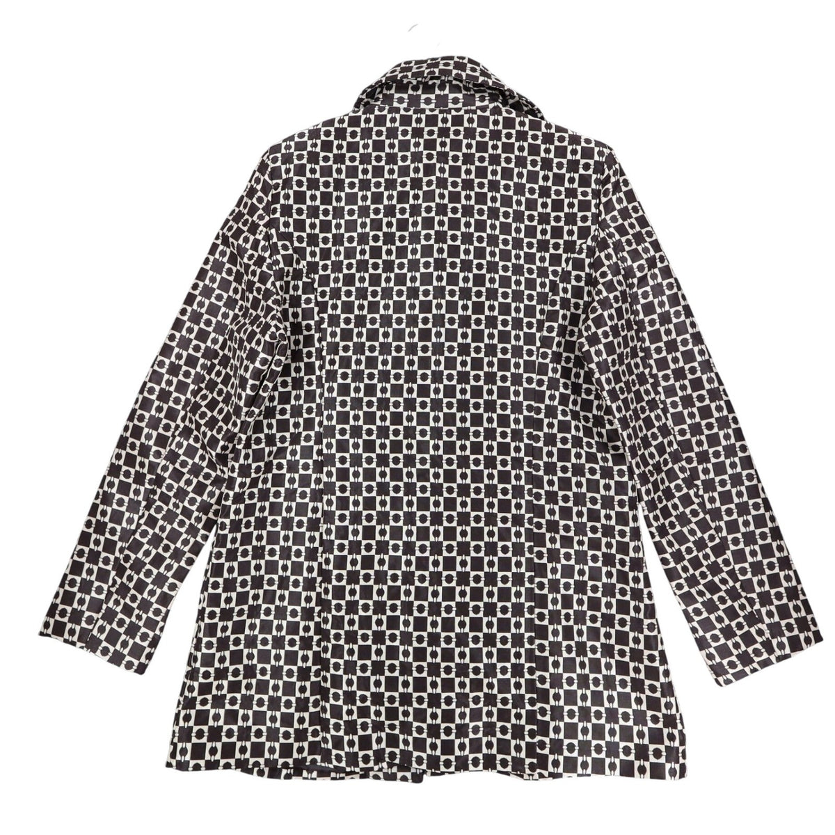 Moka Sport Geometric Box Check Coat Womens Size M Brown Beige Button Up Jacket - take2supply