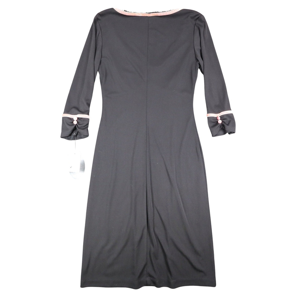 My Michelle Dress Medium Women Y2K Black Pink Velvet Trim V-Neck Sheath C832 - take2supply