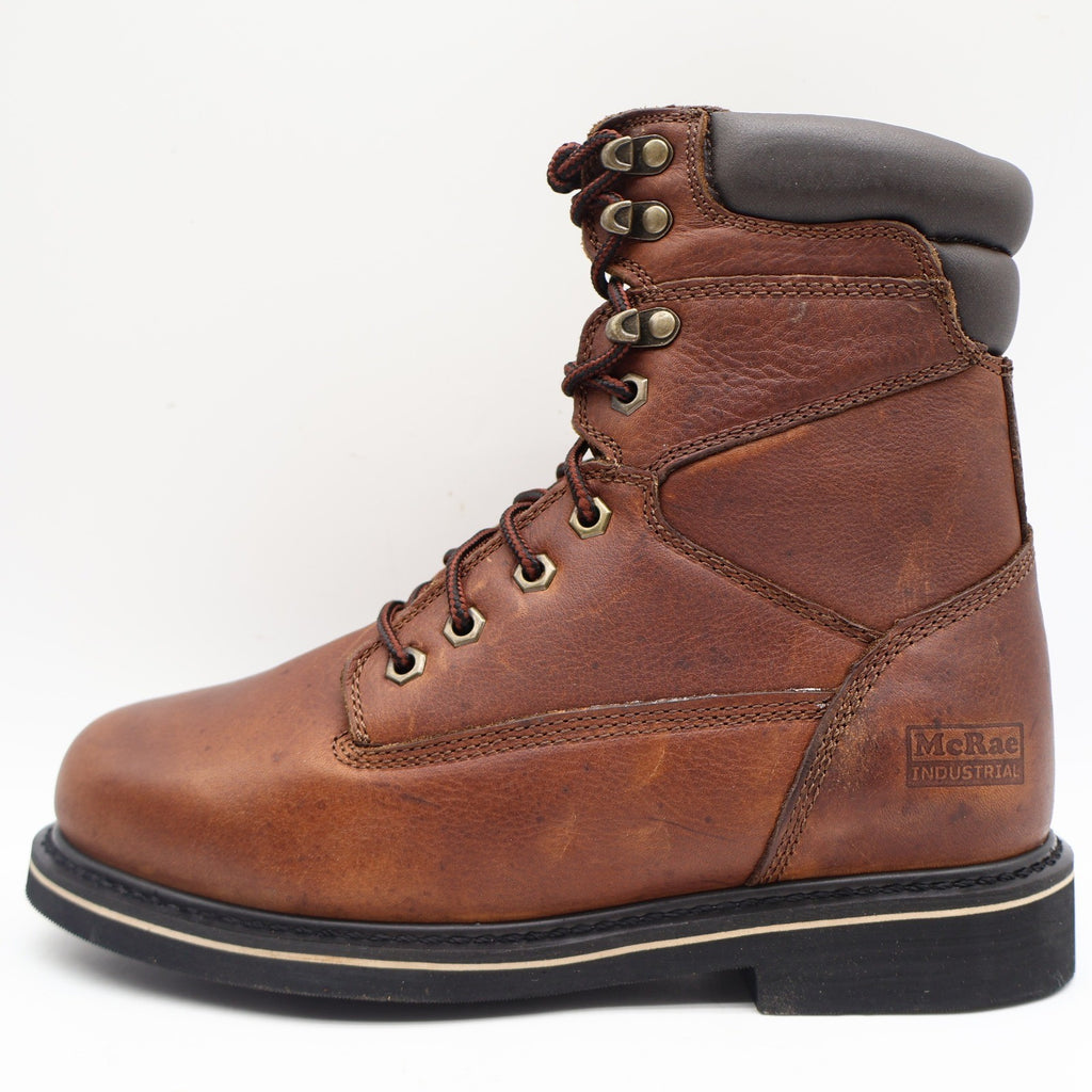 McRae Industrial Work Boots Mens 9W Brown Leather EH Rated Lace Up MR88122 NEW - take2supply