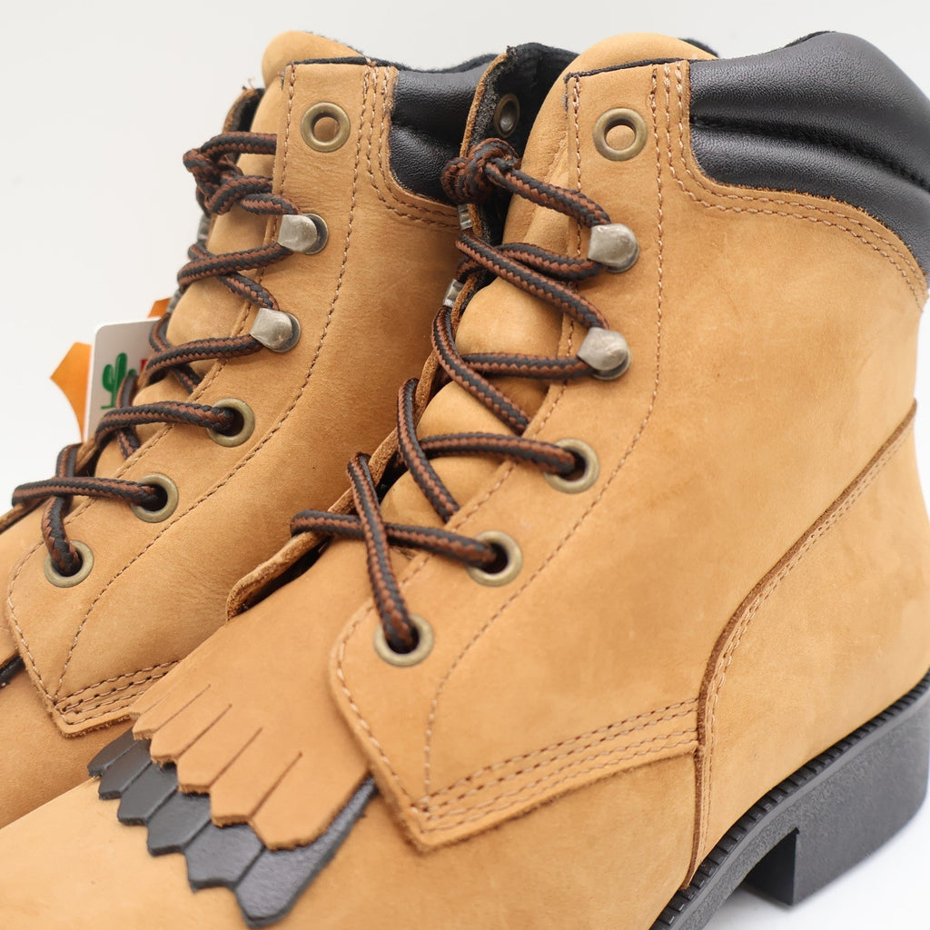 Laredo 551 Western Kiltie Boots Womens 8M Tan Leather Lace Up Deadstock 2006 - take2supply