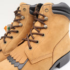 Laredo 551 Western Kiltie Boots Womens 8M Tan Leather Lace Up Deadstock 2006 - take2supply