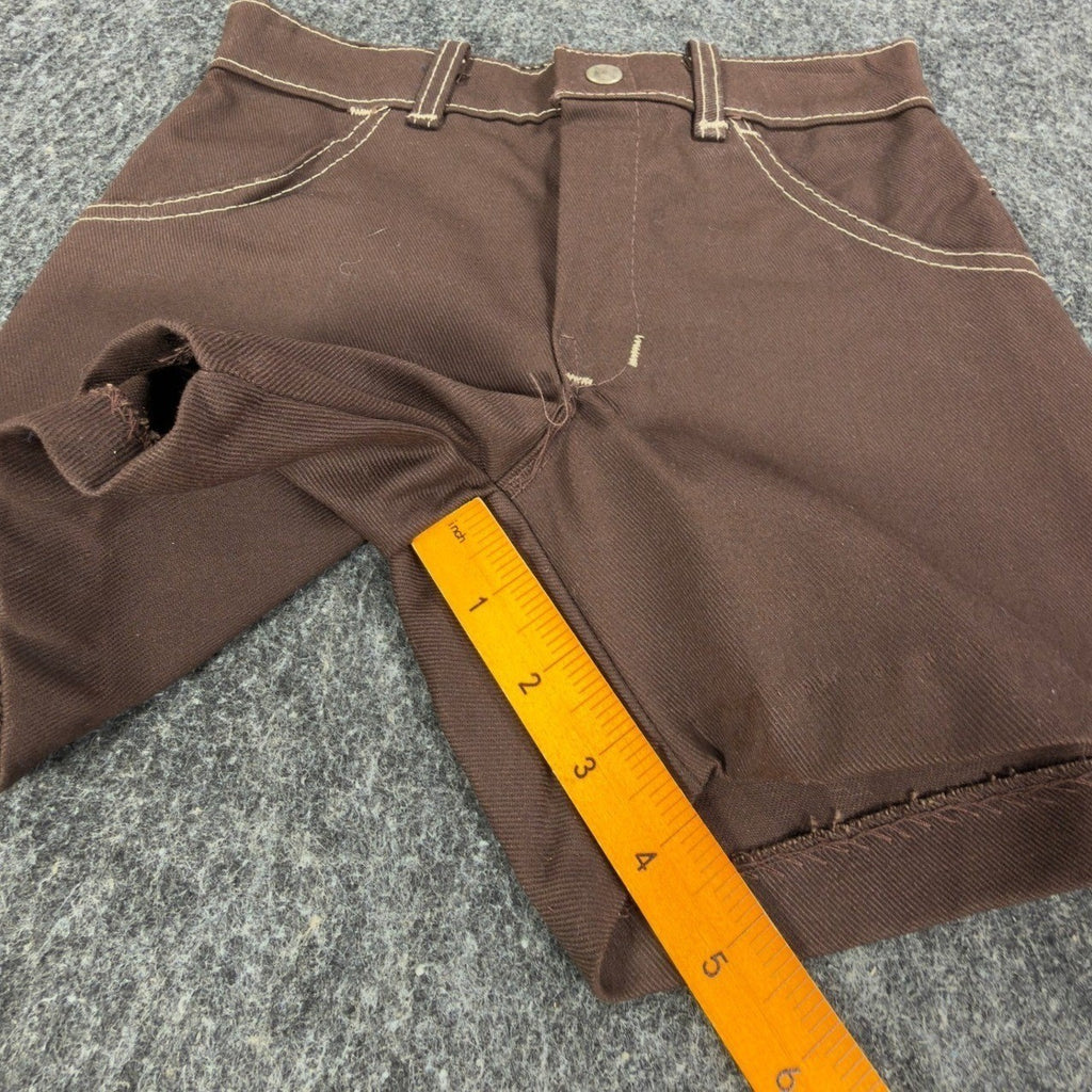 Linchers Vintage 70s Twill Shorts Mens W26 Brown Cotton Blend NWT Deadstock - take2supply