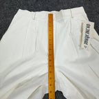 On The Verge 90s Vintage Pleated Shorts Womens 12 White Cotton NWT Made in USA - take2supply