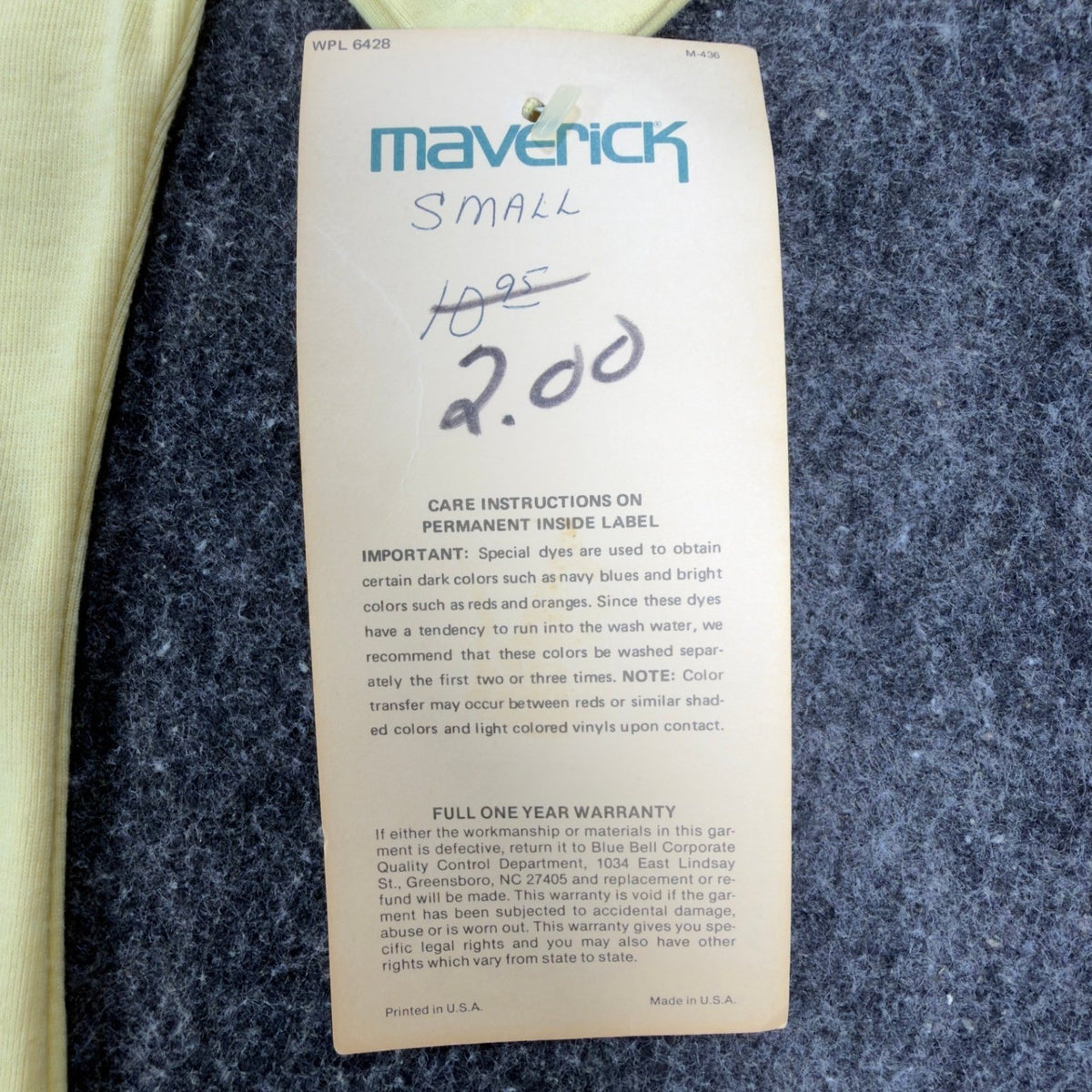 Maverick Vintage 70s Polo Shirt Juniors Small Yellow Cotton Blend NWT Deadstock - take2supply