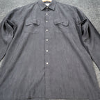 Irvine Park Button Up Mens XLG Gray Excellent Faux Suede Long Sleeve - take2supply