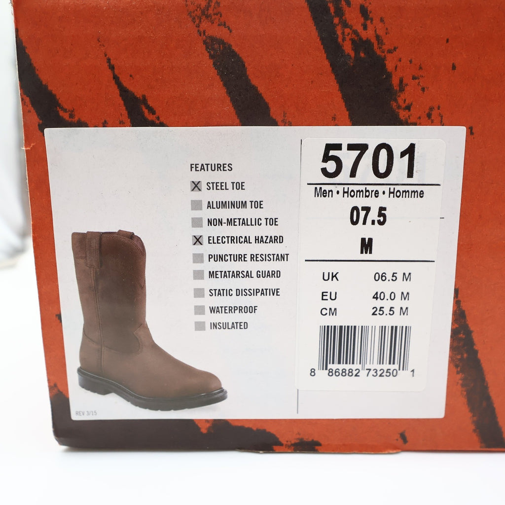 Worx Red Wing 5701 Steel Toe Work Boots Mens 7.5 Brown Leather New Deadstock - take2supply
