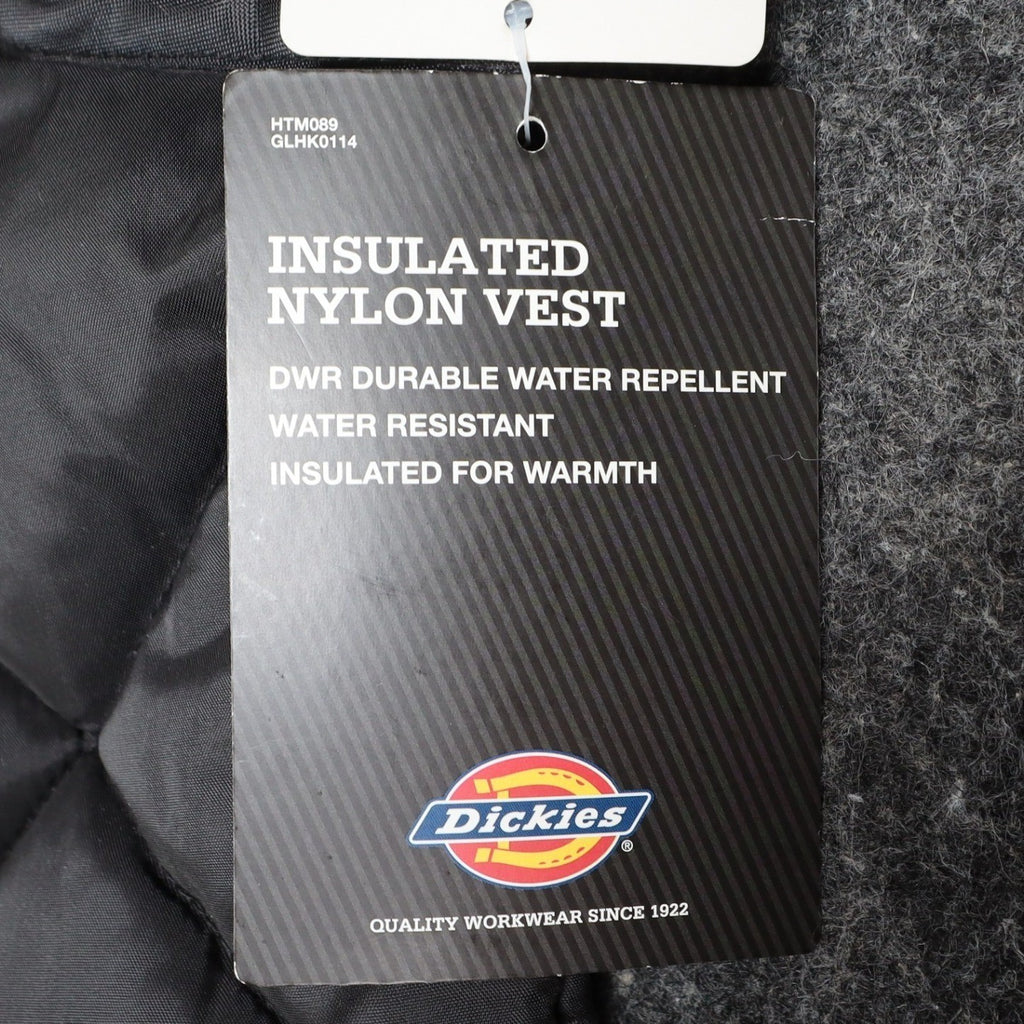 Dickies Insulated Nylon Vest Mens XL Black Diamond Quilt Water Repellent TE242BK - take2supply