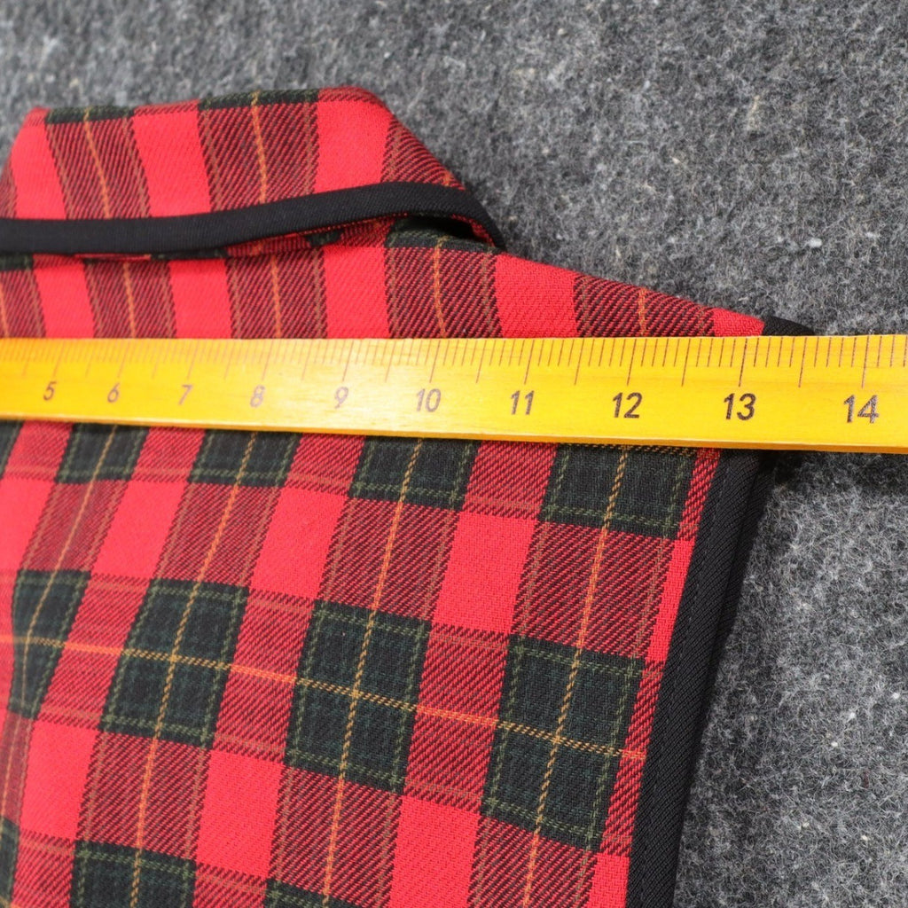 Lucia Plaid Vest Womens 14 Vintage 90s Red Tartan Gold Button Made in USA NWT - take2supply