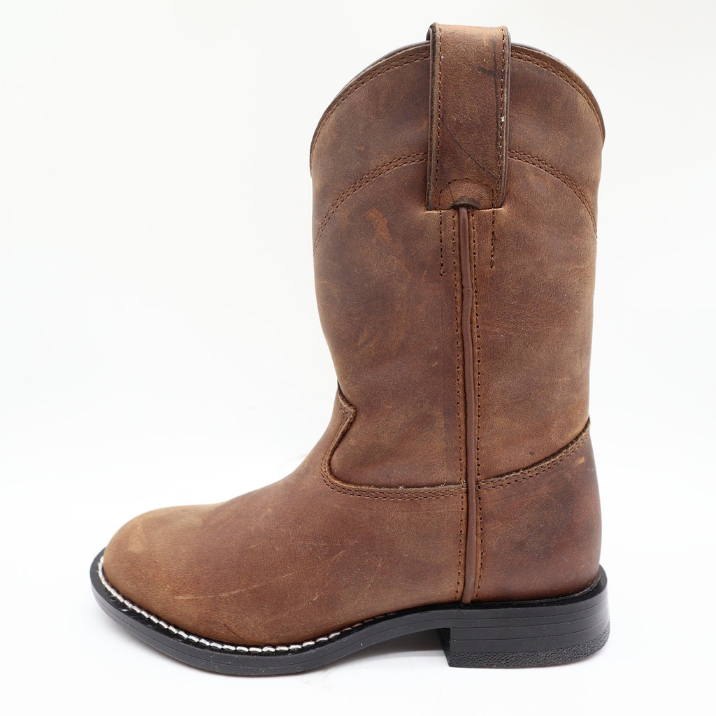 Justin 3410C Kids Western Boots 11D Brown Leather NWT Deadstock Cowboy - take2supply