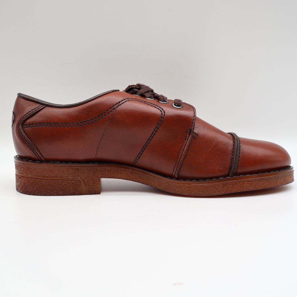 Walker Vintage Oxford Shoes Mens 6 D Brown Leather Deadstock Made in USA 2846 - take2supply