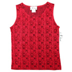 N Touch Tank Top Womens Size M Red Black Geometric Sleeveless Textured Knit NWT - take2supply