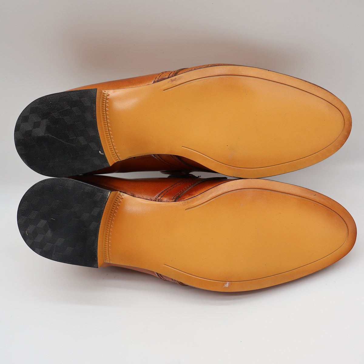James Pepper Loafers Mens 7 D Vintage 70s Cognac Leather Deadstock USA 44041 - take2supply