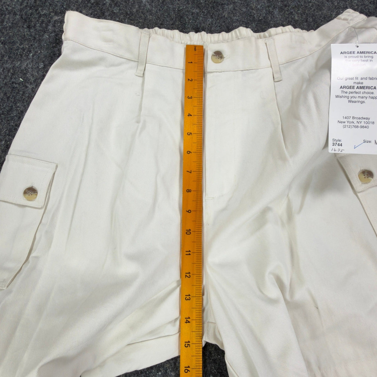 Argee Vintage 90s Cargo Shorts Womens M Ivory Cotton Deadstock NWT - take2supply