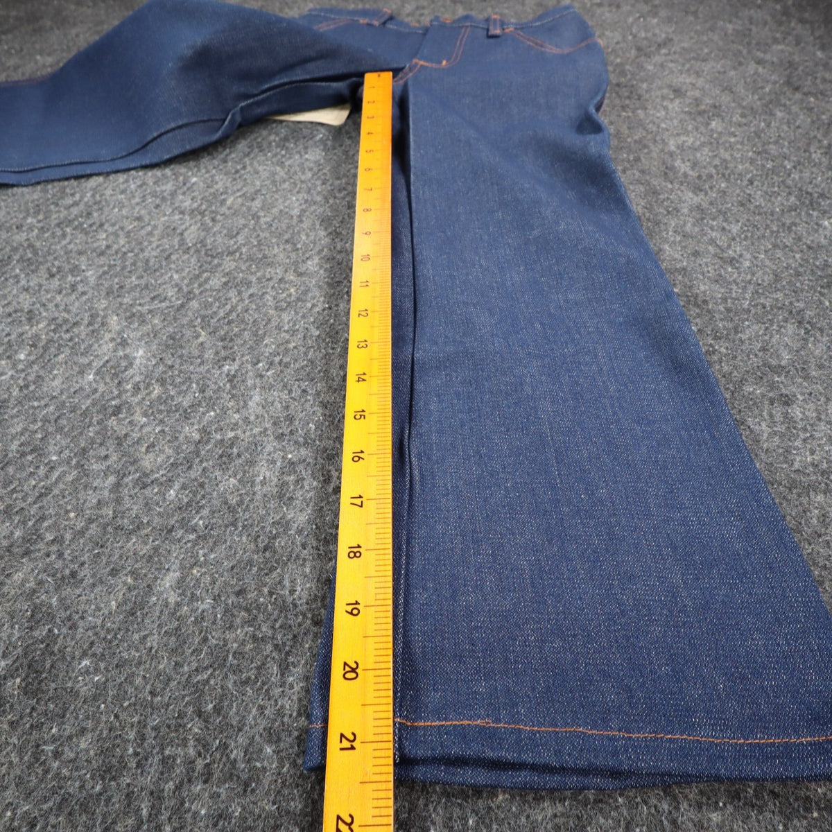Maverick Western Boot Jean Boys 8 Husky Vintage 70s Deadstock Indigo Denim USA - take2supply