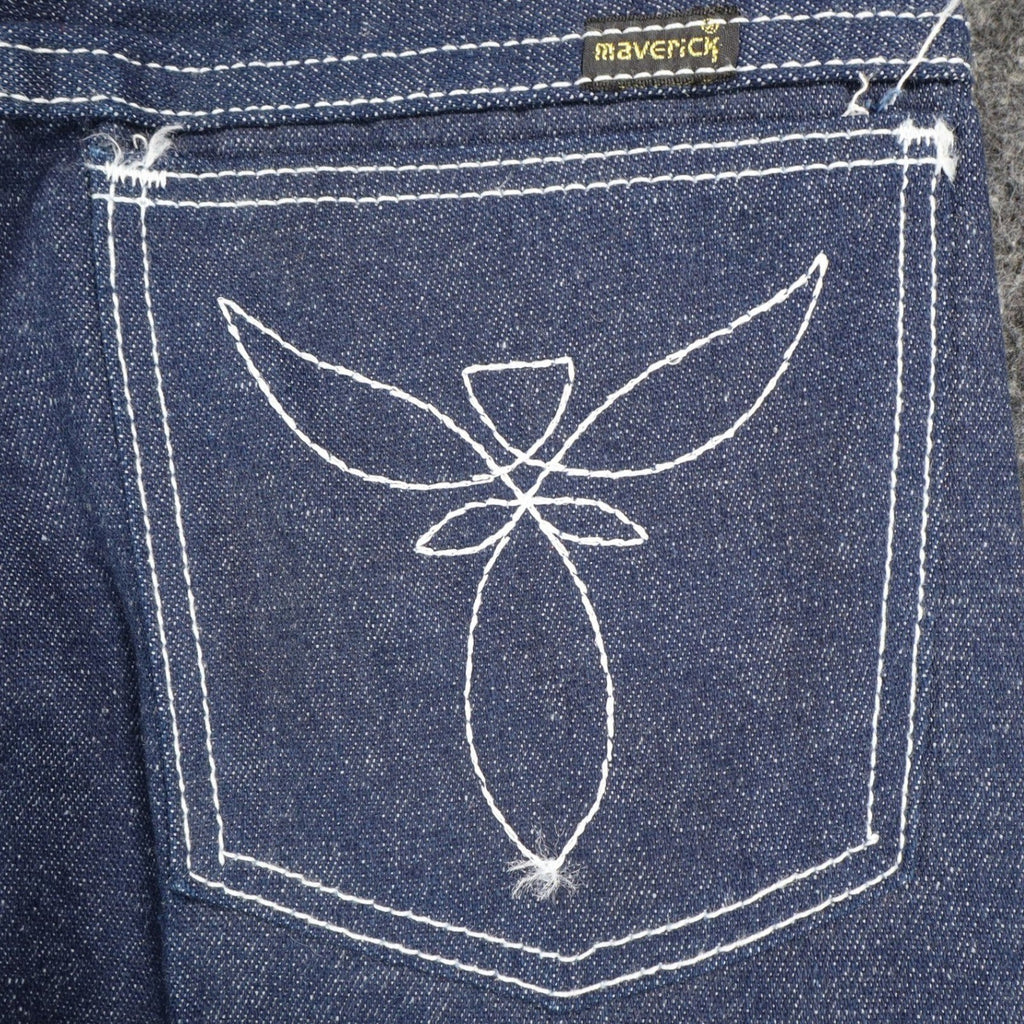 Maverick Straight Leg Jeans Boys 14 Regular Vintage 70s Blue Cotton USA Z135DAR - take2supply