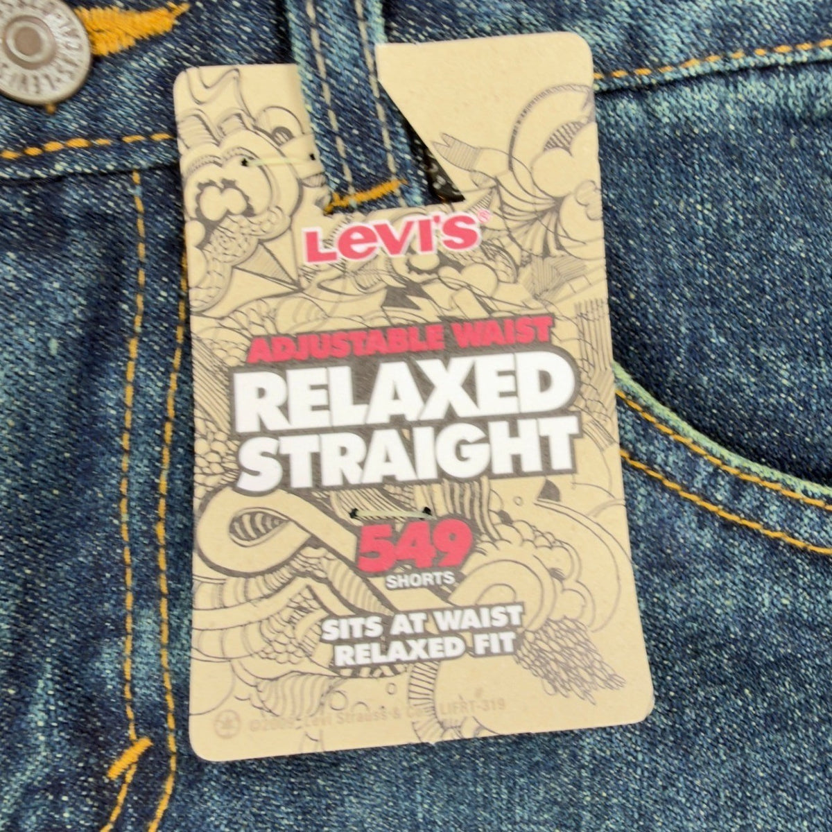 Levi's Y2K 549 Relaxed Straight Shorts Boys 7 Blue Denim NWT Adjustable Waist - take2supply