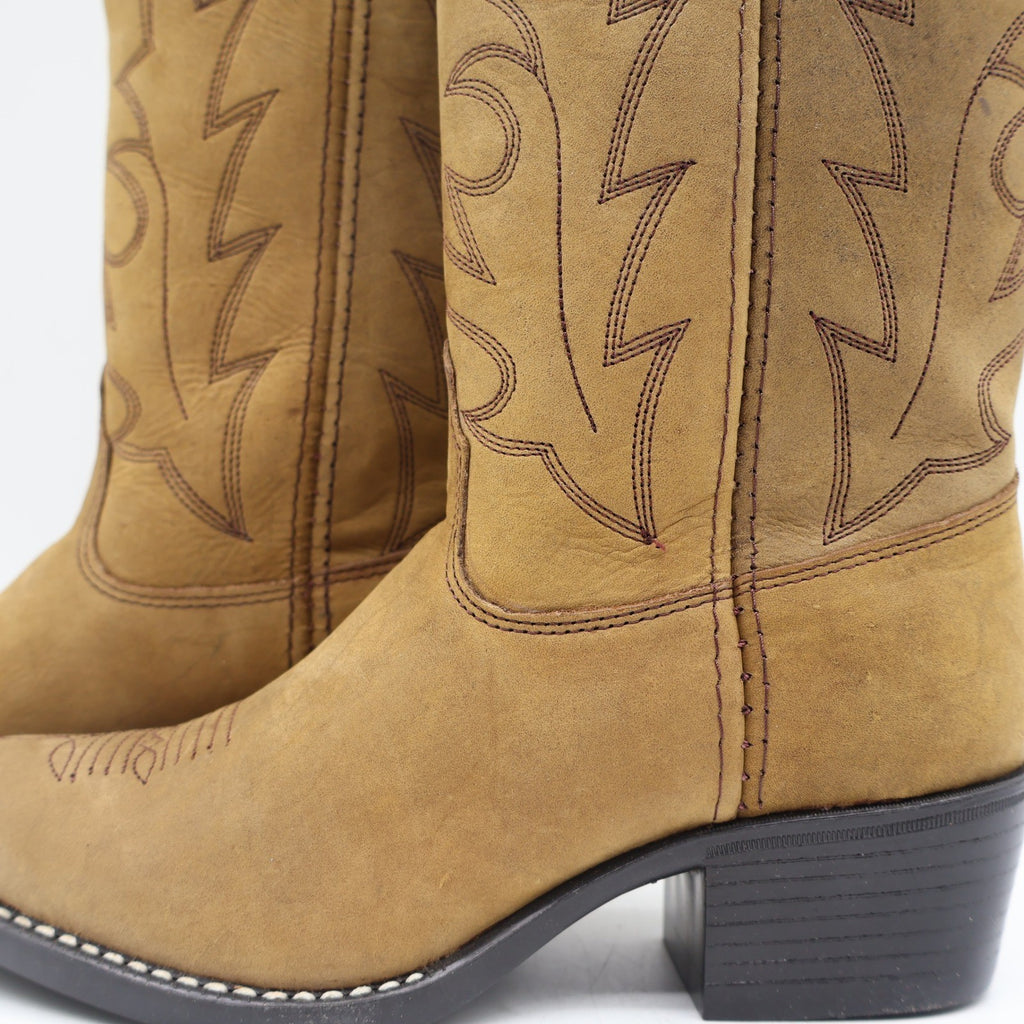 Laredo Western Boots Kids 4.5 D Vintage Tan Leather Deadstock 28-2240 - take2supply