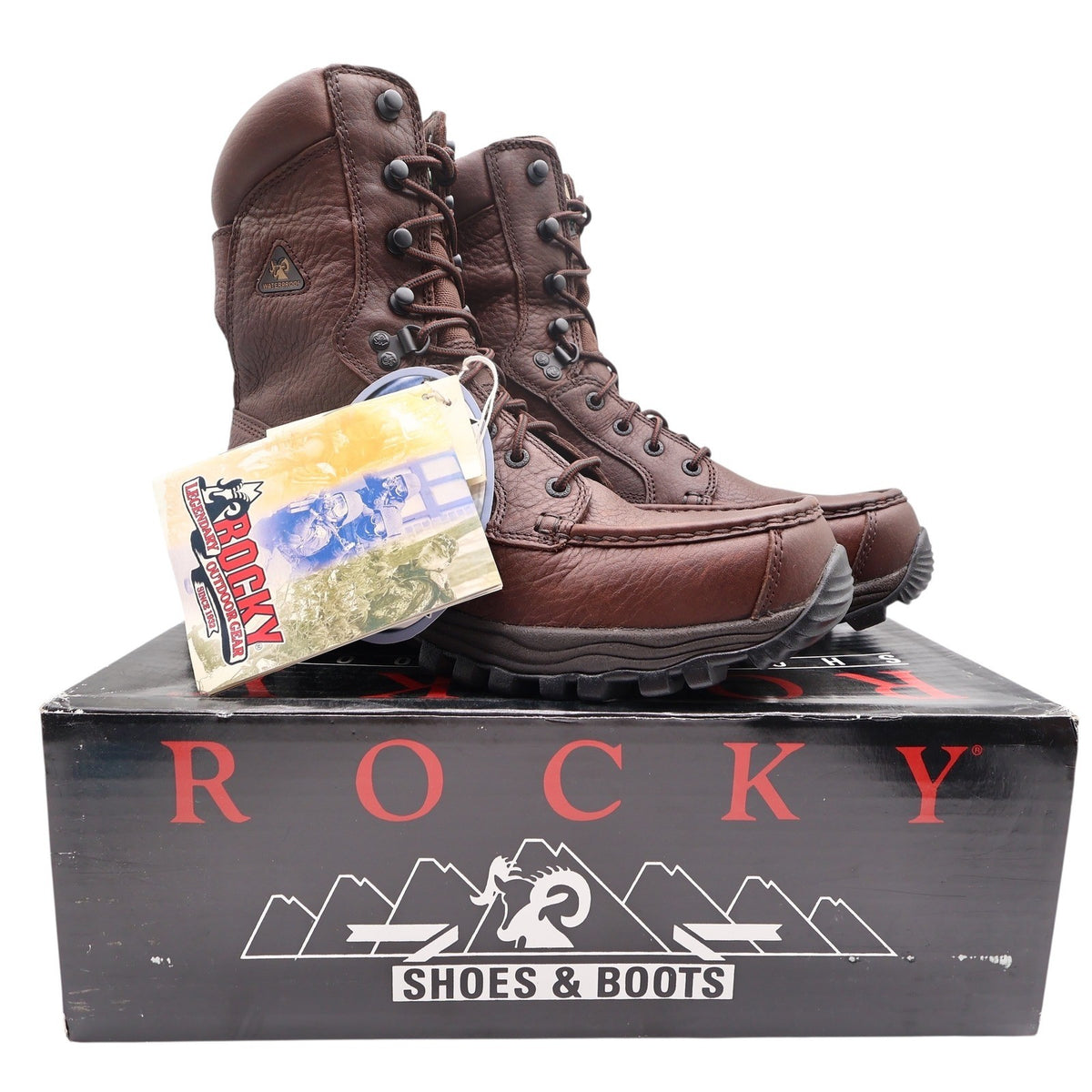 Rocky 9300 ProHunter Moc-Toe Boots Mens 10 W Brown Leather NWT Deadstock Y2K - take2supply
