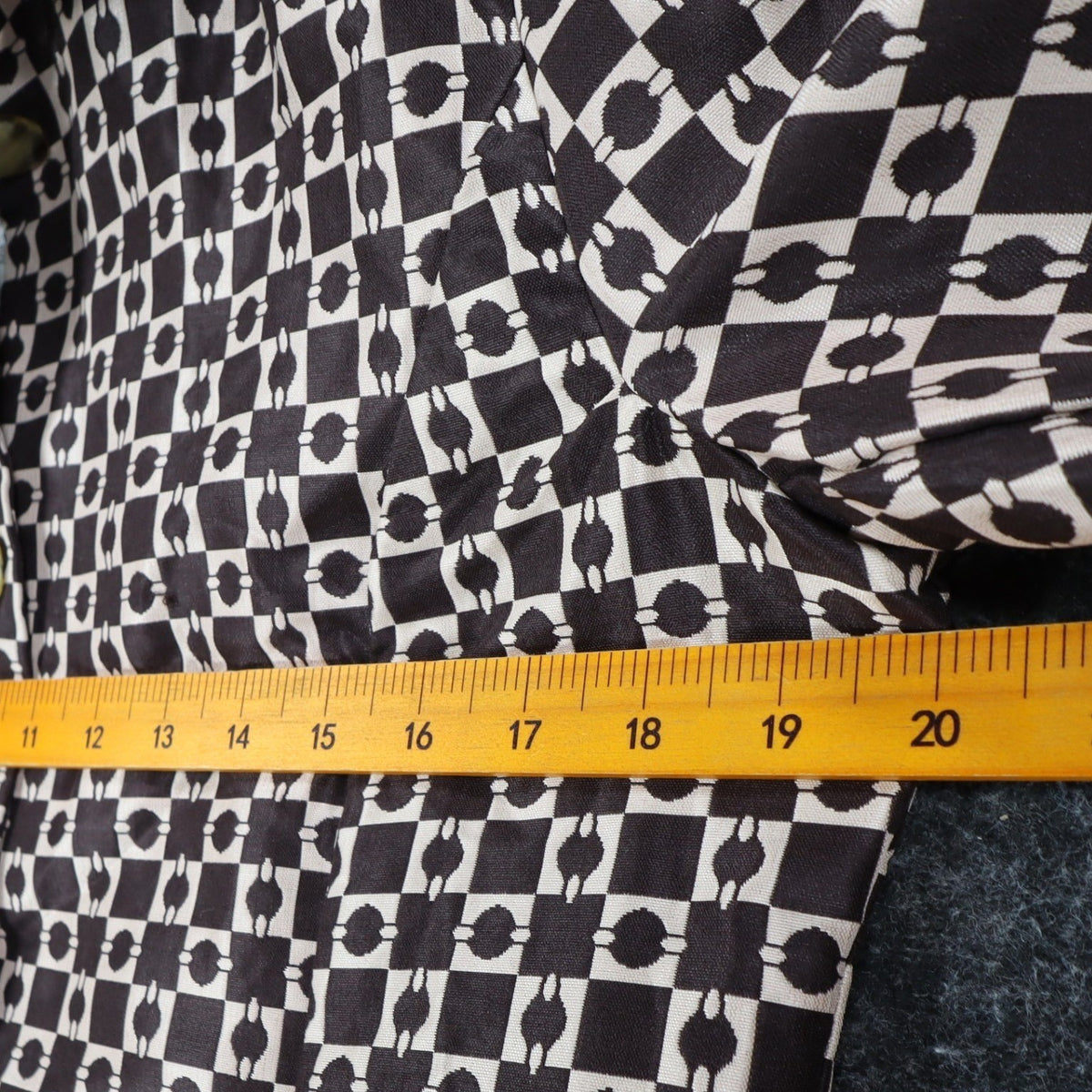 Moka Sport Geometric Box Check Coat Womens Size M Brown Beige Button Up Jacket - take2supply