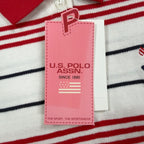 U.S. Polo Assn. Y2K Butterfly Stripe Polo Shirt Girls L White NWT C410 - take2supply