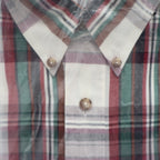 Van Heusen 417 Plaid Button Down Shirt Mens Medium Vintage 90s Deadstock Red - take2supply