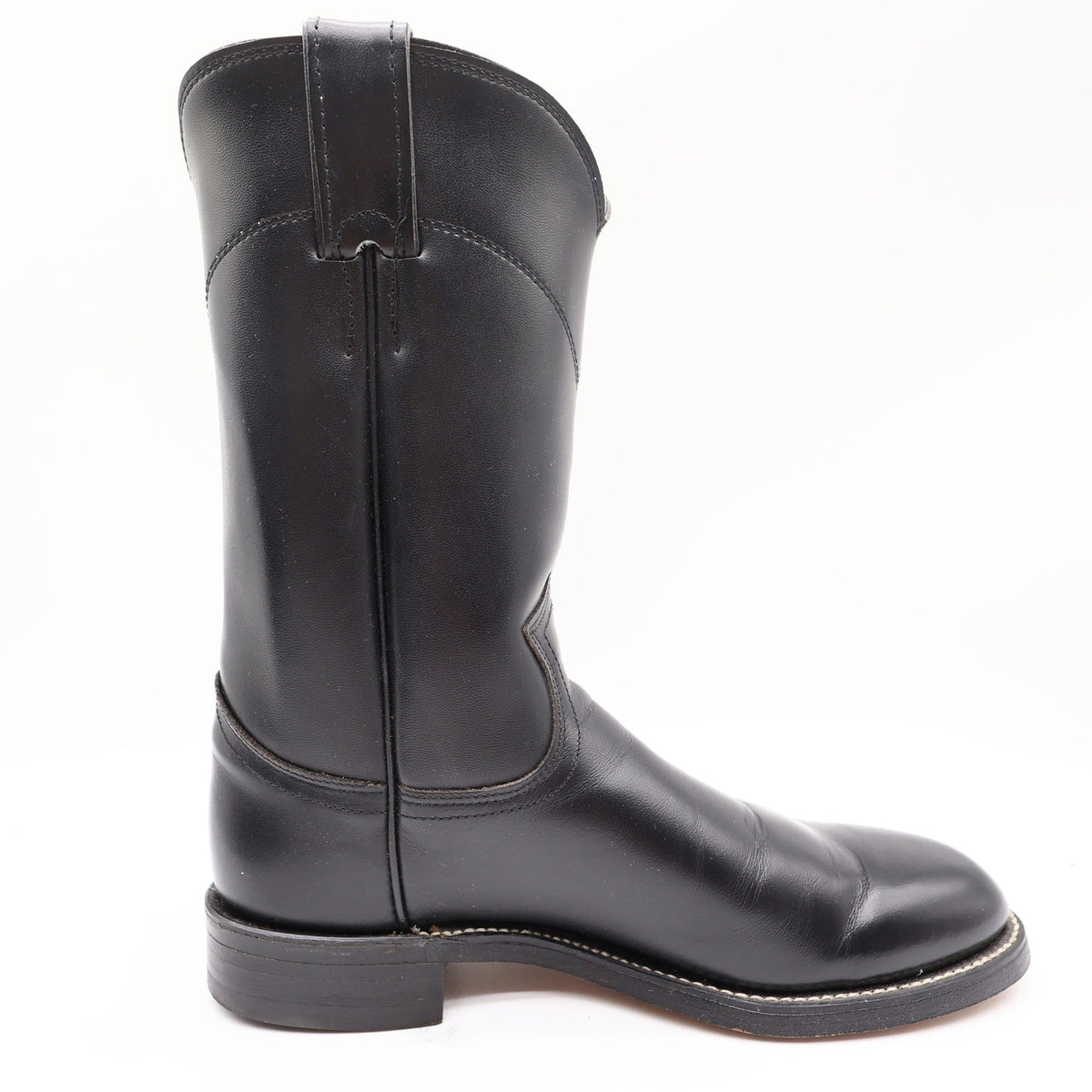 Justin Vintage Cowboy Boots Womens 6 Black Leather Deadstock NIB 3703L - take2supply
