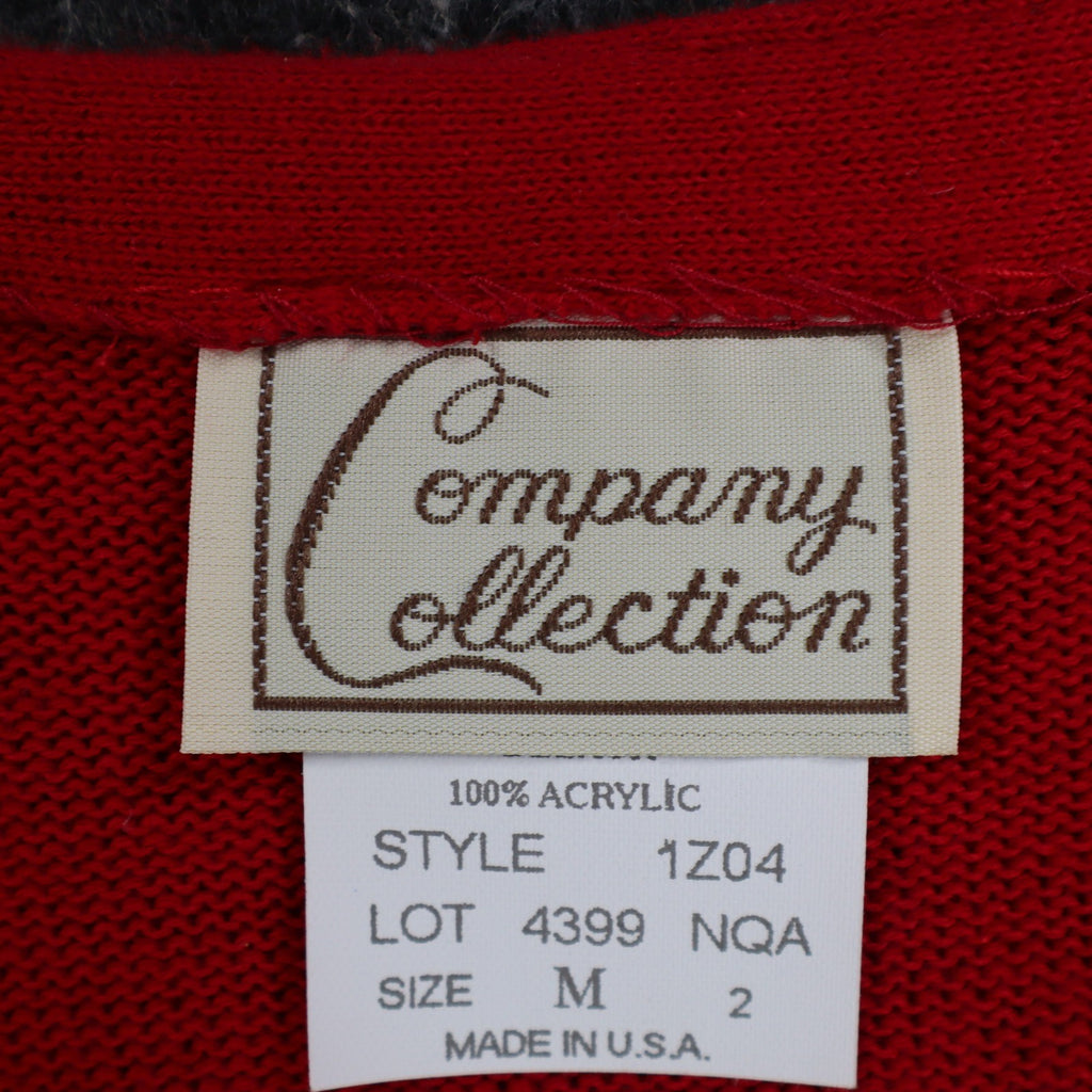 Company Collection Sweater Set Womens M Red Black Striped Cardigan Top USA NWT - take2supply