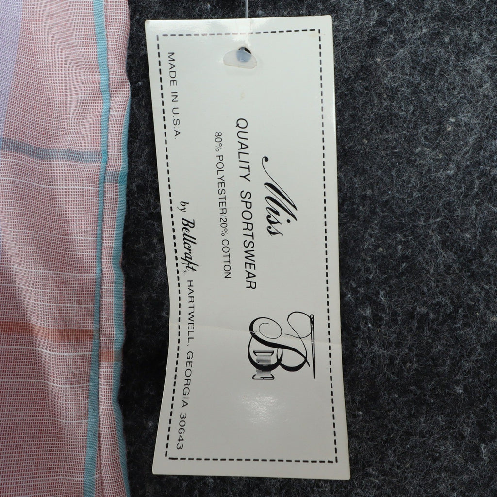 Jenny B Collection Plaid Shirt Womens 9/10 Vintage 80s Pink Pastel Short Sleeve - take2supply