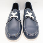 Webbs Boat Shoes Kids Size 2 C Vintage 80s Navy Leather Made in USA Deadstock - take2supply