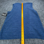 Southern Lady Vintage Sweater Vest Womens M Blue Leaf Embroidered Deadstock NWT - take2supply