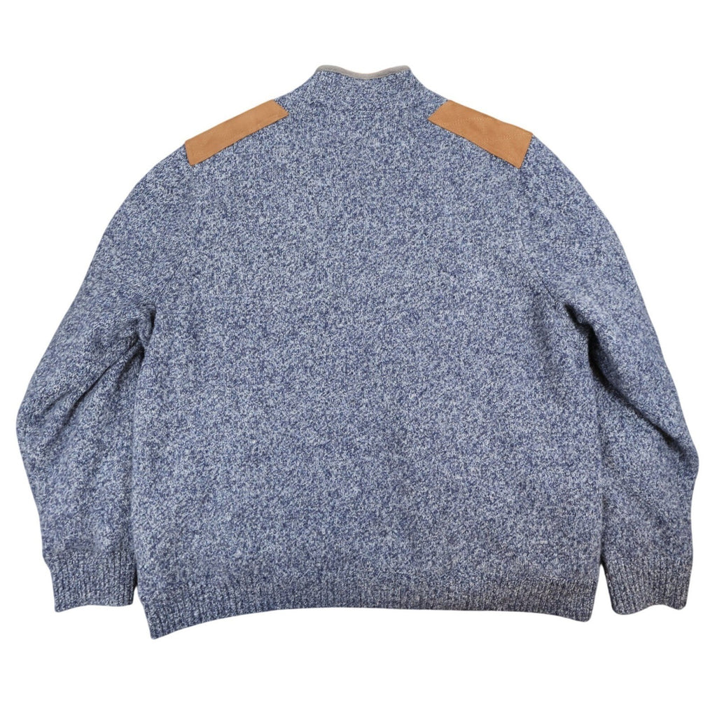 Duluth Trading Co Shetland Wool Windproof Zip Sweater Mens 2XL Blue Quilted - take2supply