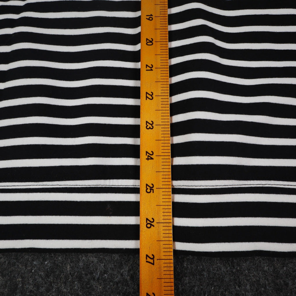 Links Womens L Black White Striped Full Zip Knit Jacket Stretch NWT - take2supply
