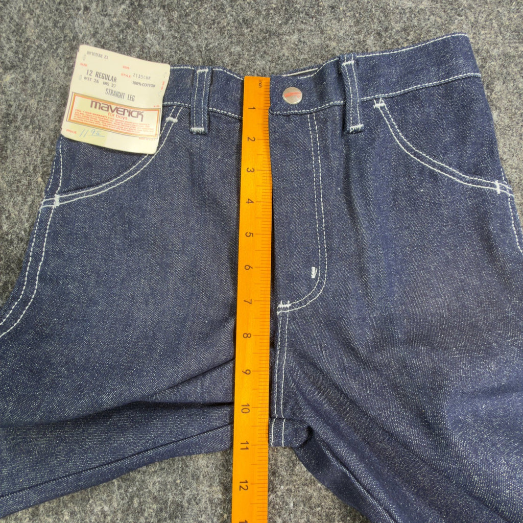 Maverick Vintage 70s Jeans Boys 12 Regular Blue USA Made NOS NWT 26x27 - take2supply
