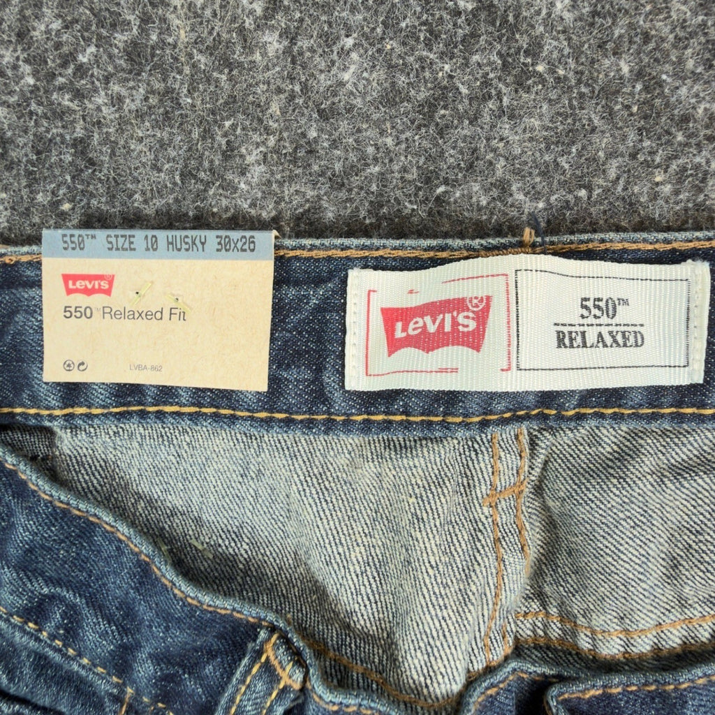 Levi's 550 Jeans Kids 10 Husky Dark Stone Denim Relaxed Tapered 30x26 NWT - take2supply