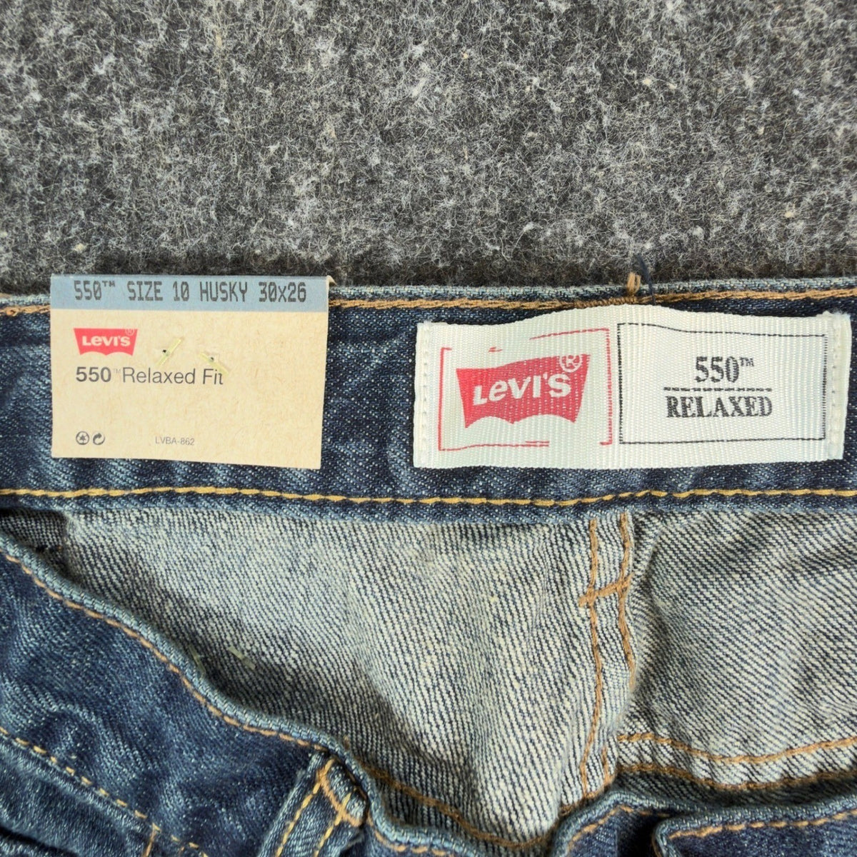 Levi's 550 Jeans Kids 10 Husky Dark Stone Denim Relaxed Tapered 30x26 NWT - take2supply