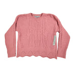 Absolutely Famous Chenille Cable Knit Sweater Womens XL Pink Scalloped AD1350 - take2supply