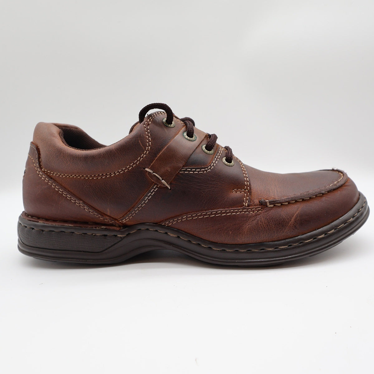 Hush Puppies Randall Mens Size 11 M Chestnut Leather Moc Toe Oxford H100551 - take2supply