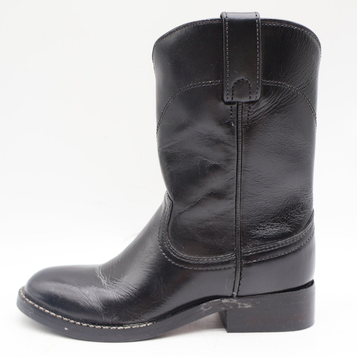 Acme Black Roper Boots Kids Size 13D Leather Western Cowboy Style 03122 - take2supply