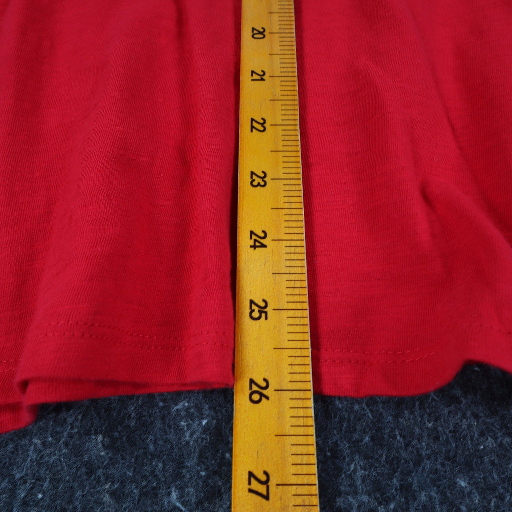 Erin London Womens L Red Cotton Hooded Pullover 3/4 Sleeve Top NWT - take2supply