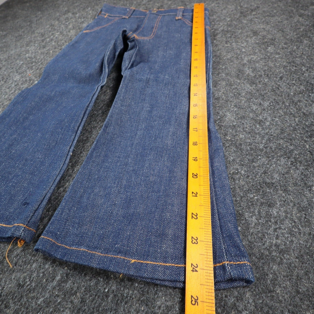 Key Vintage 70s Bell Bottom Jeans Kids 5 Reg Indigo Nu-Weave Denim Deadstock NOS - take2supply